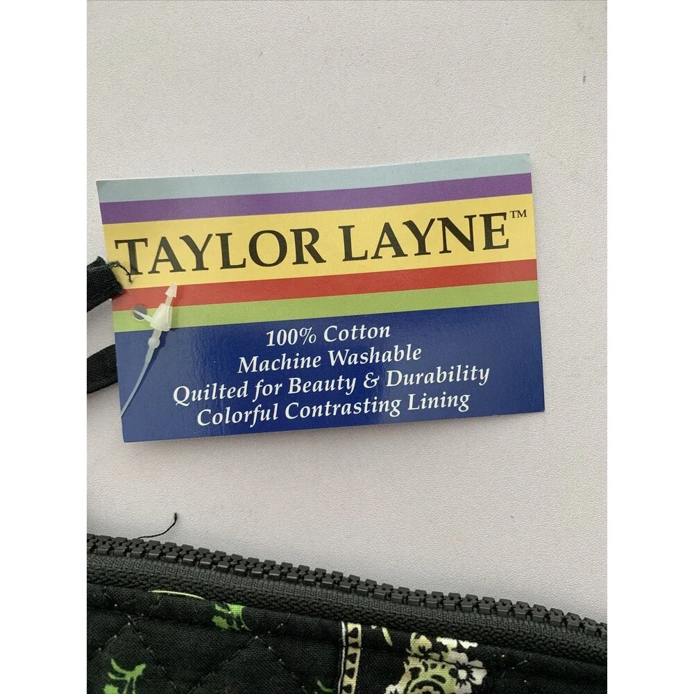 Taylor Lane Black Quilted Fabric Small Purse NWT